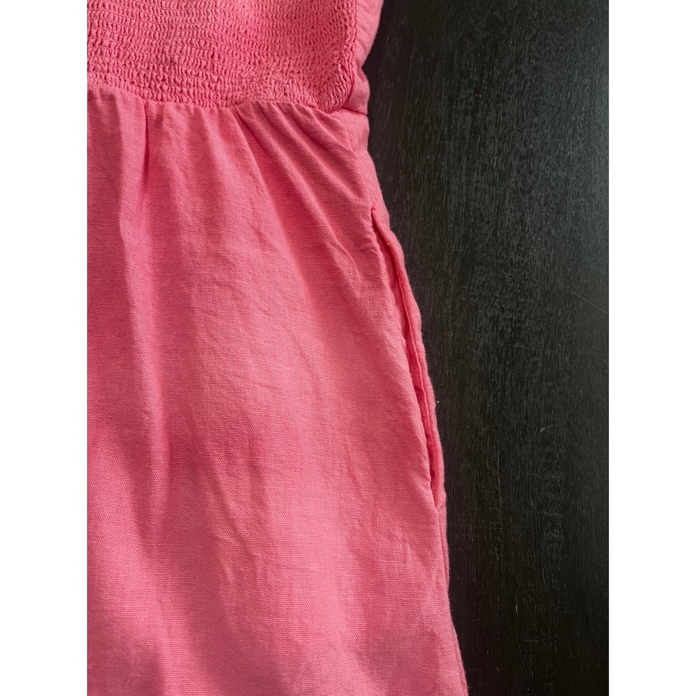 Old Navy Pink Linen Blend Tie Strap Smocked Mini Dress XXL Tall Womens - Picture 9 of 10